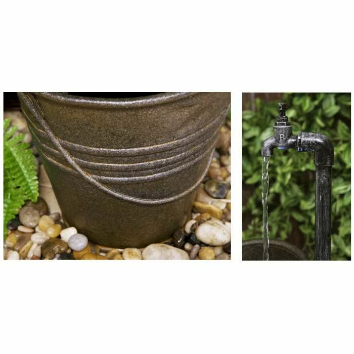 H76cm Tap and Bucket Water Feature with Lights | Indoor/Outdoor Use by Ambienté 7 H76cm Tap and Bucket Water Feature with Lights | Indoor/Outdoor Use by Ambienté - Image 5