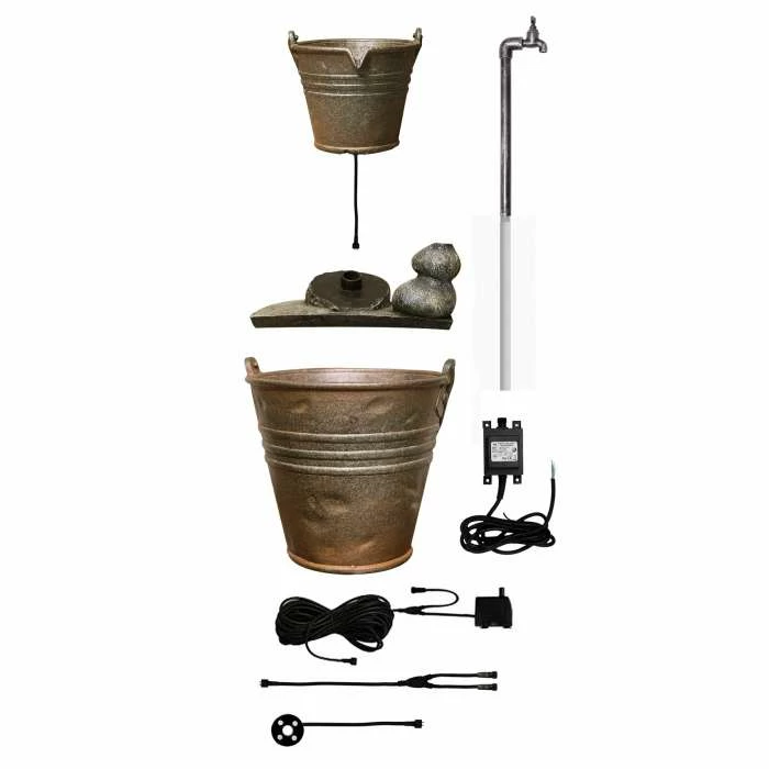 H76cm Tap and Bucket Water Feature with Lights | Indoor/Outdoor Use by Ambienté 8 H76cm Tap and Bucket Water Feature with Lights | Indoor/Outdoor Use by Ambienté - Image 6