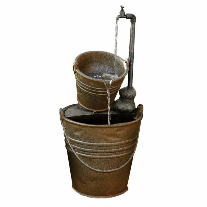 H76cm Tap and Bucket Water Feature with Lights | Indoor/Outdoor Use by Ambienté 4 H76cm Tap and Bucket Water Feature with Lights | Indoor/Outdoor Use by Ambienté - Image 2