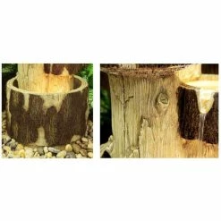 H75cm 3-Tier Log Cascading Water Feature with Lights | Indoor/Outdoor Use by Ambienté -Water Features Store WF3813 add image 2 e960