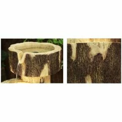 H75cm 3-Tier Log Cascading Water Feature with Lights | Indoor/Outdoor Use by Ambienté -Water Features Store WF3813 add image 3 3421