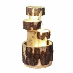 H75cm 3-Tier Log Cascading Water Feature with Lights | Indoor/Outdoor Use by Ambienté -Water Features Store WF3813 add image 4 0ce6