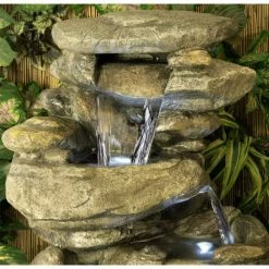 H100cm Thornton Hops 3-Tier Water Feature with Lights by Ambienté -Water Features Store WF3925 add image 1 0bd3