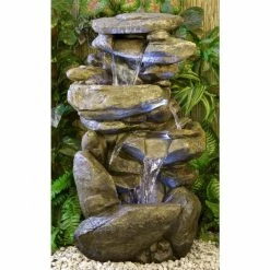 H100cm Thornton Hops 3-Tier Water Feature with Lights by Ambienté -Water Features Store WF3925 add image 4 3c1c