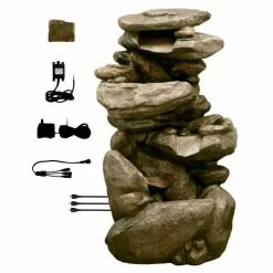 H100cm Thornton Hops 3-Tier Water Feature with Lights by Ambienté -Water Features Store WF3925 add image 5 20ee