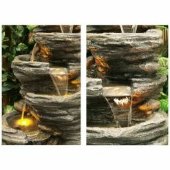 H100cm 4-Tier Rock Pool Cascading Water Feature with Lights | Indoor/Outdoor Use by Ambienté 10 H100cm 4-Tier Rock Pool Cascading Water Feature with Lights | Indoor/Outdoor Use by Ambienté -Water Features Store WF3927 add image 1 e26b