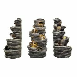 H100cm 4-Tier Rock Pool Cascading Water Feature with Lights | Indoor/Outdoor Use by Ambienté 12 H100cm 4-Tier Rock Pool Cascading Water Feature with Lights | Indoor/Outdoor Use by Ambienté -Water Features Store WF3927 add image 3 03ae