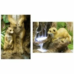 H56cm Meerkat Falls Water Feature with Lights | Indoor/Outdoor Use by Ambienté -Water Features Store WF3968 add image 3 c076