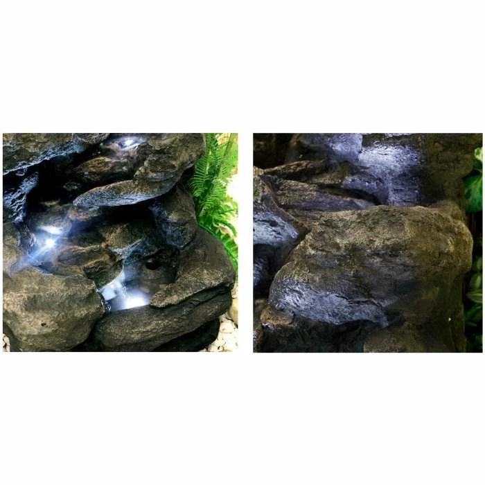 H54cm 4-Tier Rock Falls Water Feature with Lights | Indoor/Outdoor Use by Ambienté 5 H54cm 4-Tier Rock Falls Water Feature with Lights | Indoor/Outdoor Use by Ambienté - Image 3