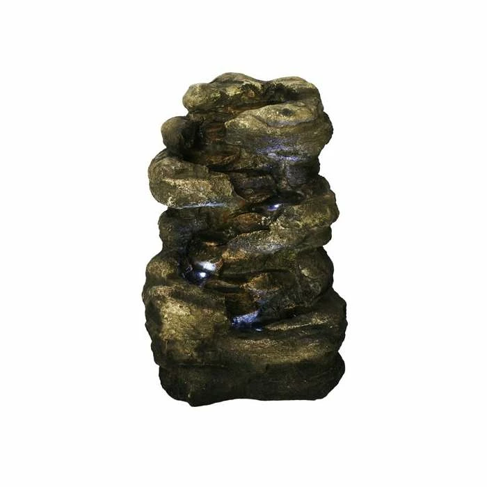 H54cm 4-Tier Rock Falls Water Feature with Lights | Indoor/Outdoor Use by Ambienté 7 H54cm 4-Tier Rock Falls Water Feature with Lights | Indoor/Outdoor Use by Ambienté - Image 5
