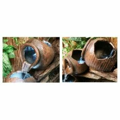 H81cm 4-Tier Oil Jar Cascading Water Feature with Lights | Indoor/Outdoor Use by Ambienté -Water Features Store WF3971 add image 4 475f