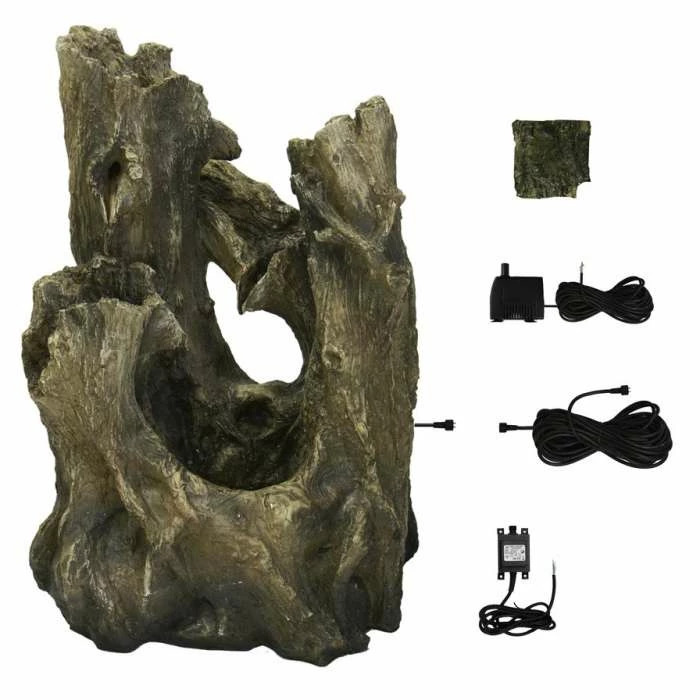 H55cm Logger Falls Water Feature with Lights | Indoor/Outdoor Use by Ambienté 8 H55cm Logger Falls Water Feature with Lights | Indoor/Outdoor Use by Ambienté - Image 6