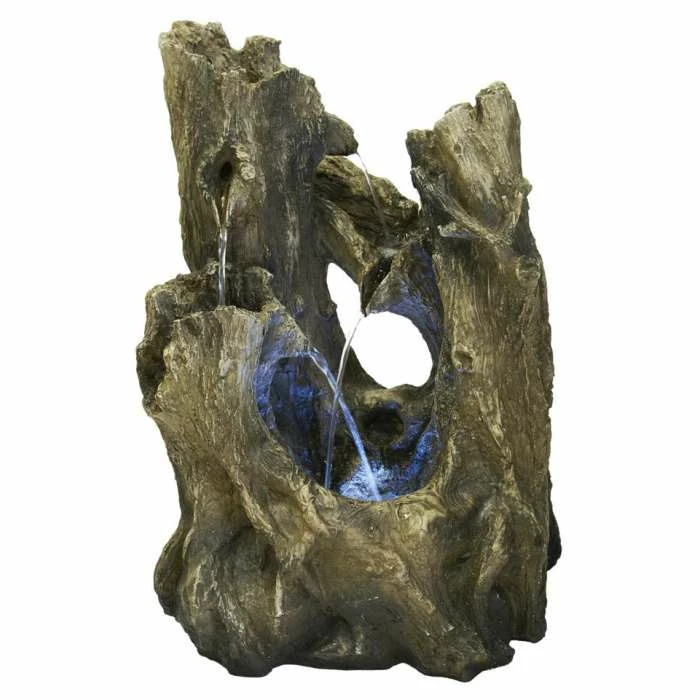 H55cm Logger Falls Water Feature with Lights | Indoor/Outdoor Use by Ambienté 3 H55cm Logger Falls Water Feature with Lights | Indoor/Outdoor Use by Ambienté