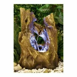H55cm Logger Falls Water Feature with Lights | Indoor/Outdoor Use by Ambienté 9 H55cm Logger Falls Water Feature with Lights | Indoor/Outdoor Use by Ambienté -Water Features Store WF3972 rollover image ca29