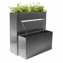 H89cm Berkeley Stainless Steel Waterfall Planter with Lights | Indoor/Outdoor Use by Ambienté -Water Features Store WF3988 add image 2 5f85