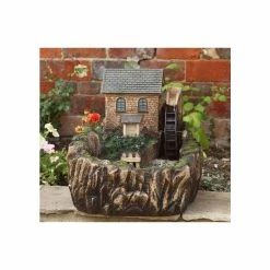 H51cm Water Mill Solar Powered Resin Water Feature