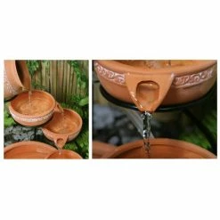 55cm Ladonas Inlaid Terracotta Solar Cascade Water Feature with Battery Backup and LED Lights by Solaray™ 10 55cm Ladonas Inlaid Terracotta Solar Cascade Water Feature with Battery Backup and LED Lights by Solaray™ -Water Features Store WF4180 add image 1 ef65