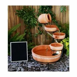 55cm Ladonas Inlaid Terracotta Solar Cascade Water Feature with Battery Backup and LED Lights by Solaray™ 12 55cm Ladonas Inlaid Terracotta Solar Cascade Water Feature with Battery Backup and LED Lights by Solaray™ -Water Features Store WF4180 add image 3 2926