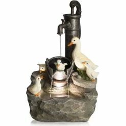 H56cm Duck Family at Old Tap Water Feature with Lights by Ambienté -Water Features Store WF4186 add image 1 ddfe