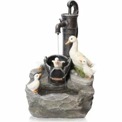 H56cm Duck Family at Old Tap Water Feature with Lights by Ambienté -Water Features Store WF4186 add image 3 b3ec