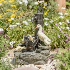 H56cm Duck Family at Old Tap Water Feature with Lights by Ambienté -Water Features Store WF4186 add image 7 37d6
