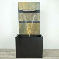 H100cm Alhambra Zinc & Stone Water Feature with Lights by Ambienté -Water Features Store WF4211 add image 3 7314