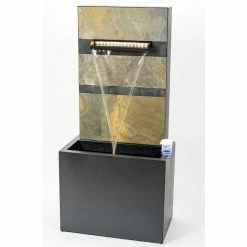 H100cm Alhambra Zinc & Stone Water Feature with Lights by Ambienté -Water Features Store WF4211 add image 4 9f19