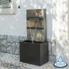 H100cm Alhambra Zinc & Stone Water Feature with Lights by Ambienté
