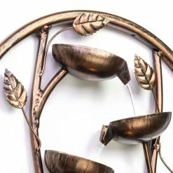 H55cm Olso Cascading Leaf Wall-Mounted Water Feature with Lights by Ambienté -Water Features Store WF4213 add image 1 858b