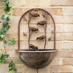H55cm Olso Cascading Leaf Wall-Mounted Water Feature with Lights by Ambienté -Water Features Store WF4213 add image 3 9e0d