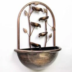 H55cm Olso Cascading Leaf Wall-Mounted Water Feature with Lights by Ambienté -Water Features Store WF4213 add image 5 b86b