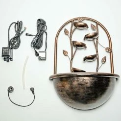 H55cm Olso Cascading Leaf Wall-Mounted Water Feature with Lights by Ambienté -Water Features Store WF4213 add image 6 ccfb