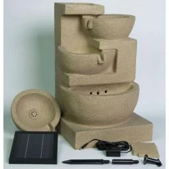 H72cm Kendal 4-Tier Cascading Solar Water Feature with Lights by Solaray 17 H72cm Kendal 4-Tier Cascading Solar Water Feature with Lights by Solaray -Water Features Store WF4223 add image 6 b039