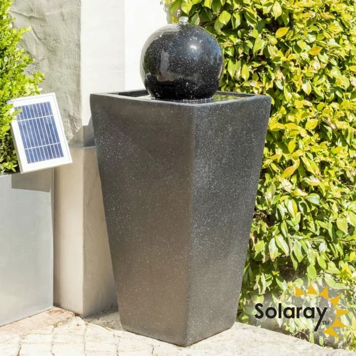 H82cm Manila Solar Sphere Water Feature with Lights by Solaray 3 H82cm Manila Solar Sphere Water Feature with Lights by Solaray