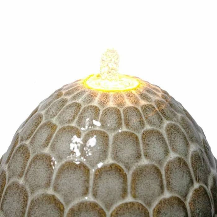 H86cm Grey Olvera Pineapple Ceramic Water Feature with Lights by Ambienté 5 H86cm Grey Olvera Pineapple Ceramic Water Feature with Lights by Ambienté - Image 3