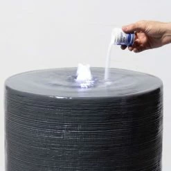 H85cm Siena Column Rippling Effect Water Feature with Lights - By Ambienté -Water Features Store WF4251 add image 2 8b2b