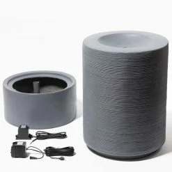 H85cm Siena Column Rippling Effect Water Feature with Lights - By Ambienté -Water Features Store WF4251 add image 5 1039