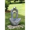 Meditating Couple 2 Stainless Steel Spheres Water Feature with Light -Water Features Store WF5097 main image 324a