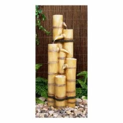 H88cm Ginko 5-Tier Bamboo Water Feature by Ambienté