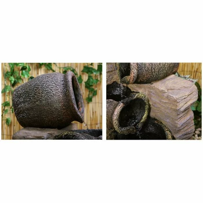 H77cm Cherika Cascading Oil Jars Water Feature | Indoor/Outdoor Use by Ambienté 4 H77cm Cherika Cascading Oil Jars Water Feature | Indoor/Outdoor Use by Ambienté - Image 2