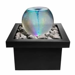 H52cm Vortex Whirlpool Orb Water Feature with Colour Lights | Indoor/Outdoor Use by Ambienté