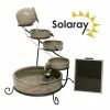 H55cm Earthenware Solar Water Feature with Battery Backup and LEDs by Solaray
