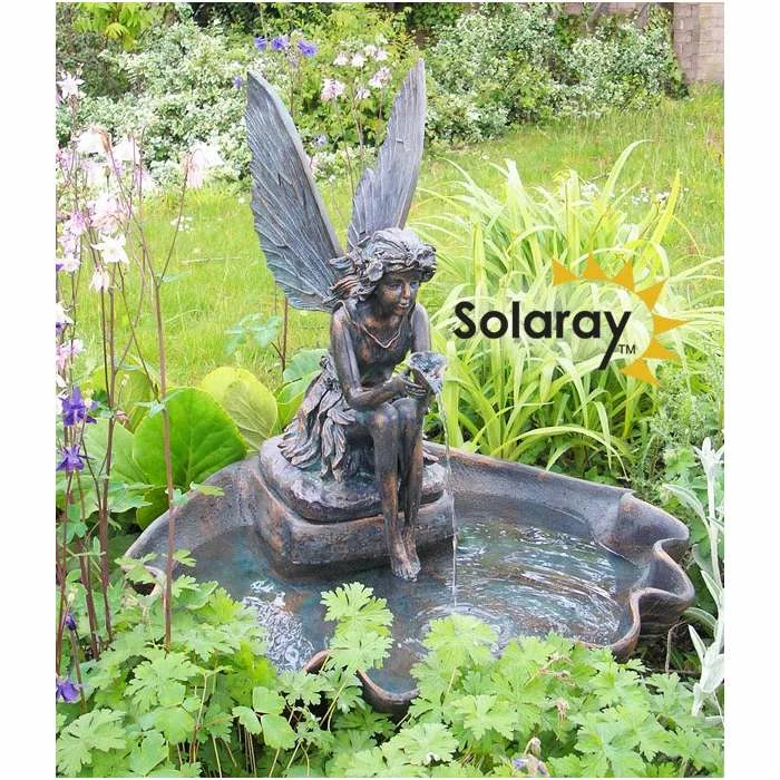 H78cm Fairy on a Clam Shell Solar Water Feature by Solaray 3 H78cm Fairy on a Clam Shell Solar Water Feature by Solaray