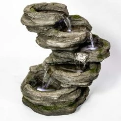 H56cm Sanke Steps 5-Tier Cascading Water Feature with Lights by Ambienté -Water Features Store WF7079 add image 1 c8b0