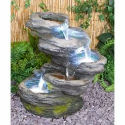 H56cm Sanke Steps 5-Tier Cascading Water Feature with Lights by Ambienté -Water Features Store WF7079 add image 4 fea9