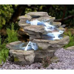 H65cm Ogen River Leap 4-Tier Cascading Water Feature with Lights | Indoor/Outdoor Use by Ambienté -Water Features Store WF7080 add image 3 99bb