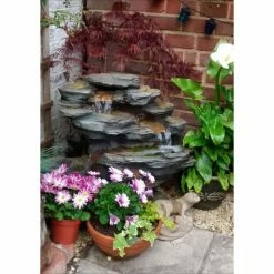 H65cm Ogen River Leap 4-Tier Cascading Water Feature with Lights | Indoor/Outdoor Use by Ambienté -Water Features Store WF7080 add image 5 182f