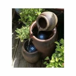 H50cm Earthenware 3-Tier Honey Pot Water Feature & Planter with Lights by Ambienté 16 H50cm Earthenware 3-Tier Honey Pot Water Feature & Planter with Lights by Ambienté -Water Features Store WF7127 add image 3 6175