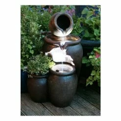 H50cm Earthenware 3-Tier Honey Pot Water Feature & Planter with Lights by Ambienté 18 H50cm Earthenware 3-Tier Honey Pot Water Feature & Planter with Lights by Ambienté -Water Features Store WF7127 add image 5 efd6
