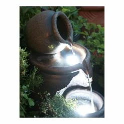 H50cm Earthenware 3-Tier Honey Pot Water Feature & Planter with Lights by Ambienté 19 H50cm Earthenware 3-Tier Honey Pot Water Feature & Planter with Lights by Ambienté -Water Features Store WF7127 add image 6 ba53